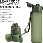 TakeToday Collapsible Water Bottles 20oz, Leak Proof, Foldable Silicone Travel - Image 4