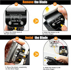 Dog Grooming Clipper Blades Replacement Compatible with Andis Dog Clippers,Most OsterA5, Wahl KM Series Pet Clippers (Black(7FC))