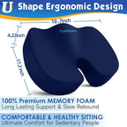 TushGuard Seat Cushion for Office Chair Memory Foam Non-Slip Cushion Back - Image 2