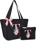 Vavabox Tote Bag, A-Z Initial Monogrammed Waterproof Tote Bag, Bridesmaid Gifts by Vavabox