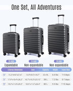 LIGHT FLIGHT Luggage Sets, 3 Piece Durable Suitcase Set - Image 7