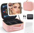 Travel Makeup Bag with Magnetic Removable Lighted Mirror, Cosmetic Bag by Jadazror