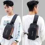 Sling Bag for Men Anti-theft USB Crossbody Shoulder Backpack Purse Waterproof - Image 2