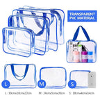 6Pcs Crystal Clear PVC Travel Toiletry Bag Kit - Image 3