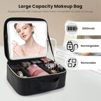 Travel Makeup Bag with LED Mirror and Light Travel Makeup Case Cosmetic - Image 3