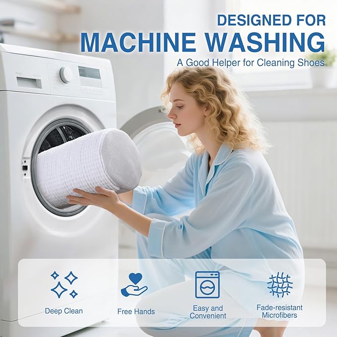 Shoe Washing Machine Bag 2PCS, Reusable Durable Invisible Zipper Laundry Bags - Image 2