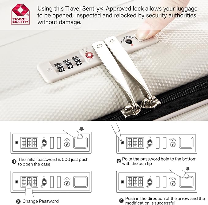 Hanke 26 Inch Large Luggage Suitcase Top Opening Aluminum Frame Travel Luggage - Image 7