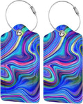 2-Packs Blue Purple Abstract Art Luggage Tags by SNAPMADE