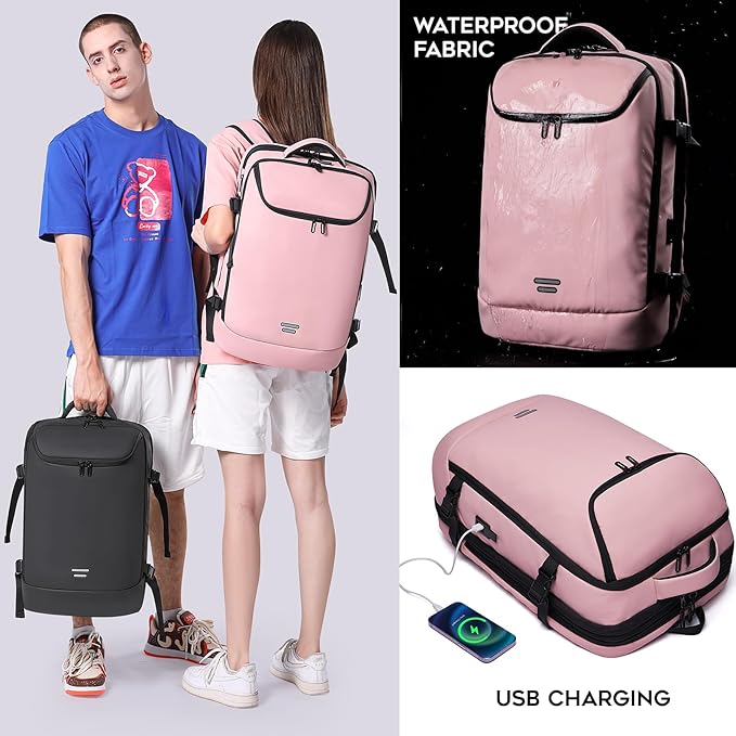 Travel Backpack for Women, 50L Carry On Backpack, Expandable Flight Approved - Image 6
