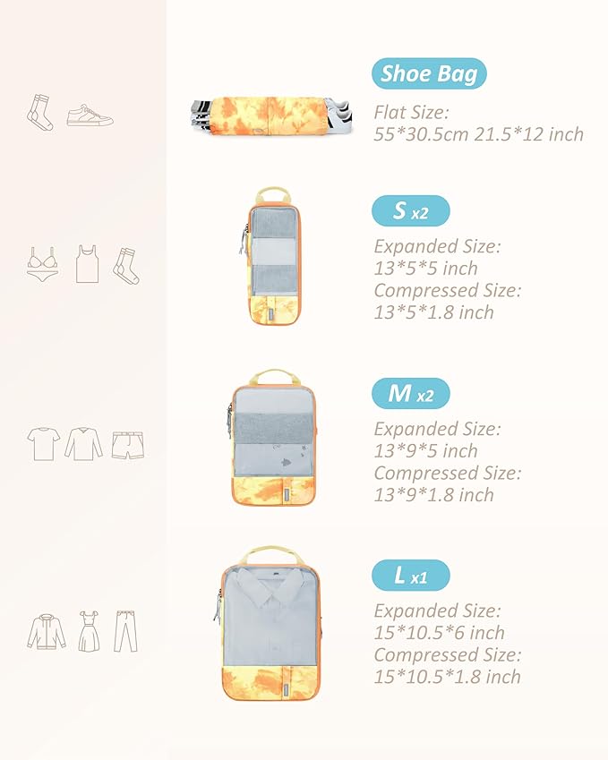 BAGSMART 6 Set Compression Packing Cubes - Image 3