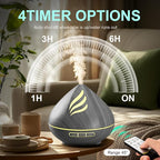 Essential Oil Scent Diffuser: 500ML Aroma Diffuser with Remote Control, Large Fragrance Aromatherapy Diffuser for Bedroom Home, Mist Humidifier & 14 Colors LED Lights and waterless Auto-Off, Dark Grey