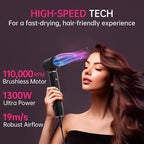 SKIMI 110,000 RPM Brushless Motor Hair Dryer Brush - 5 Muti-Styler for Fast Drying, Curling, Volumizing & Straightening | High-Speed Hot Air Brush for All Hair Types (Black & Blush Rose)