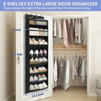FENTEC 1 Pack 8 Shelves Over The Door Shoe Organizer, Shoe Rack - Image 2