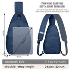 Crossbody Bags for Women Men Trendy Sling Bag Backpack Chest Bag (Large / Navy Blue)