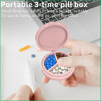 2 Pack Small Pill Box, 3 Compartment Round Silicone Travel Pill Box - Image 3