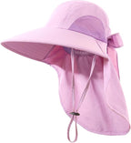 Womens Sun Hat UV Protection, Foldable Waterproof Wide Brim Bucket Hats by DOCVIT