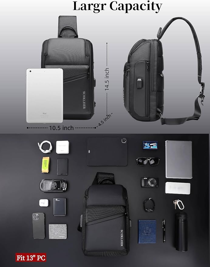 BASICPOWER Sling Bag for Men Women, Shoulder Crossbody Backpack - Image 7