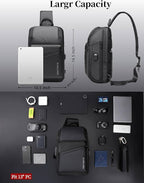 BASICPOWER Sling Bag for Men Women, Shoulder Crossbody Backpack - Image 7