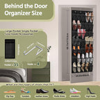 35 Pocket Over the Door Shoe Organizer, Reusable Breathable Large Mesh Bag - Image 3