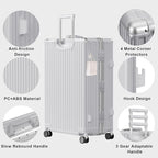 AnyZip Luggage Sets 2 Piece Aluminum Frame Carry On and Checked Suitcase PC ABS - Image 4