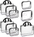 Hedume Set of 9 Clear Makeup Bags, TSA Approved Clear Toiletry Bag Set by Hedume