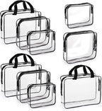 Hedume Set of 9 Clear Makeup Bags, TSA Approved Clear Toiletry Bag Set by Hedume