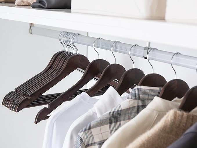 StorageWorks Wooden Hangers 20 Pack, Wood Coat Hanger - Image 2