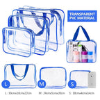 3Pcs Crystal Clear PVC Travel Toiletry Bag Kit - Image 6