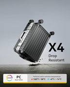 LUGGEX Checked Luggage with Spinner Wheels, 24 Inch Aluminum Frame Zipperless - Image 6