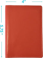 Personalized Monogrammed Orange Leather RFID Passport Wallet - Image 4
