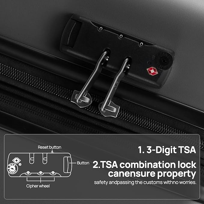 Carry on Luggage 22 X 14 X 9 Airline Approved, 20 Inch Luggage - Image 6
