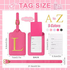 Personalized Initial Luggage Tag, Rose Red Leather, Cute Luggage Tags - Image 2