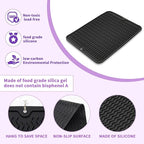 Oversize Silicone Heat Resistant Mat, Heat Mat with for Curling Iron, Travel Cover Cushion for Curling Irons, Hair Bands and Styling Tools(15.7" X 11.8") (Black)