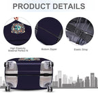 ANNA QUEEN World Landmarks Luggage Cover, Dark Travel-Themed Suitcase Protector - Image 3