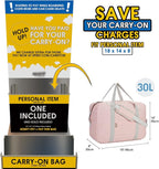 For Spirit Airlines Personal Item Bag 18x14x8 Foldable Travel Duffel Bag Tote - Image 2