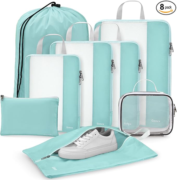Gonex 8 Set Compression Packing Cubes by Gonex
