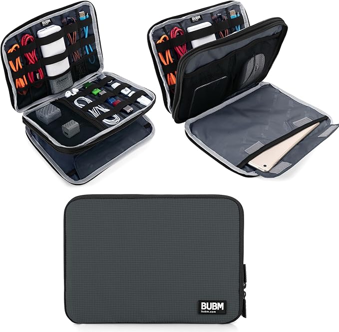 BUBM Double Layer Electronics Organizer, Travel Gadget Bag by BUBM