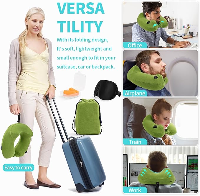 2 Pack Inflatable Travel Neck Pillows - Image 5