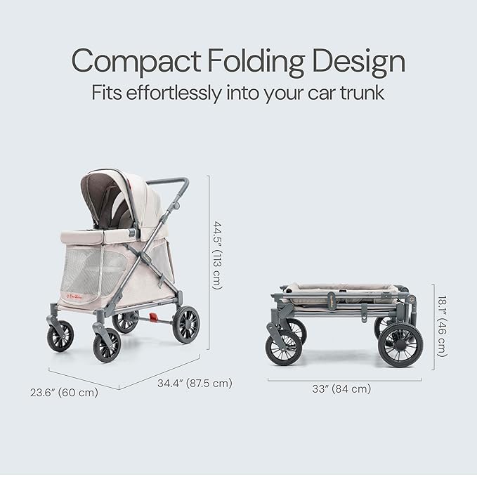Familidoo Q1 Multi-Use Kids Wagon Stroller – Foldable, Lightweight & All-Terrain - Image 6