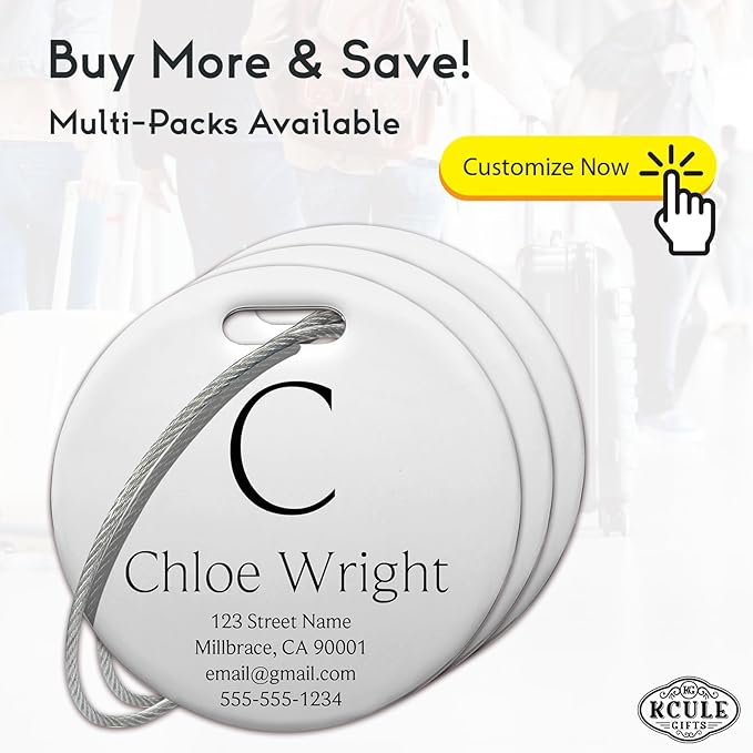 Customized Stainless Steel Luggage Tags: Personalize Your Suitcases, and Bags - Image 2