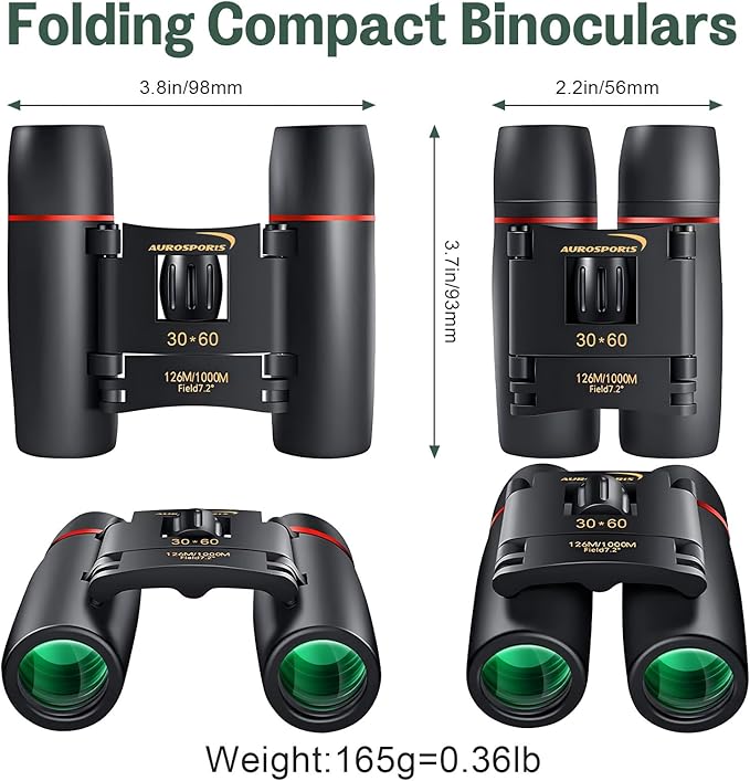 30X60 Small Binoculars for Adults Folding Bird Watching - Image 2