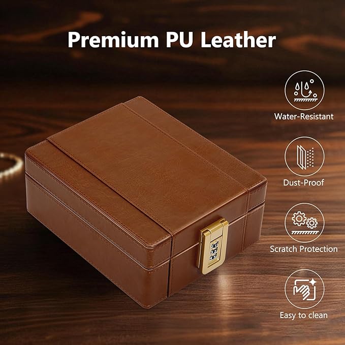 BISON DENIM Watch Box, 4 Watch Travel Case - Image 4
