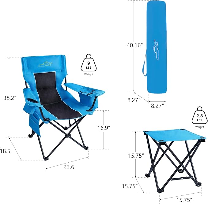 FAIR WIND Oversized Padded Camping Chair - Image 3