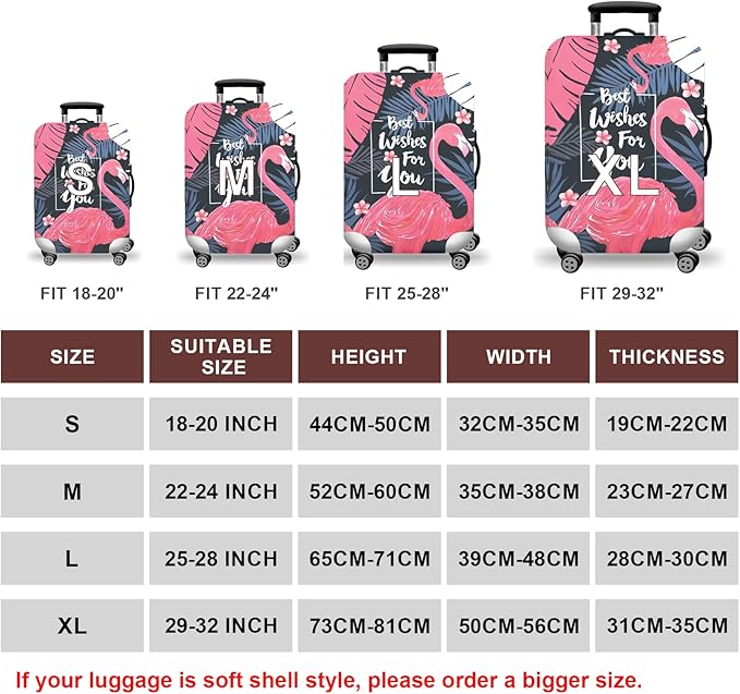 WUJIAONIAO Travel Luggage Cover Baggage Suitcase Cover Protector Skins 18-32 - Image 3