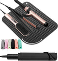 Quccefods 2 Pack Heat Resistant Mat Large Silicone Hot Hair Tools Holder for Curling Irons Flat Iron Hair Styling Tools Mat Portable Vanity Pad