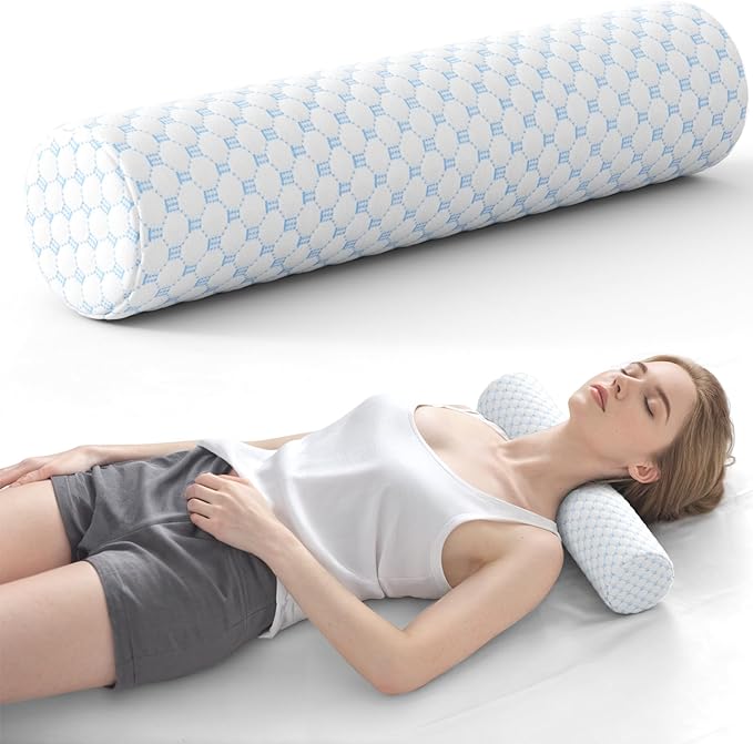 Neck Roll Pillow, Memory Foam Neck Support Pillows, Round Neck Pillows by Forcanby
