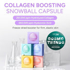 Collagen Boosting Melting Snowball Capsule (8ea) – 660,000ppm Hyaluronic Acid & 261,905ppm Hydrolyzed Collagen – Firm, Smooth, and Hydrated Skin – Freeze-Dried Capsule for Elasticity & Glow