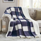 PU MEI Sherpa Blanket Fleece Throw Blanket Twin Plaid Thick Bed Blanket by HOME