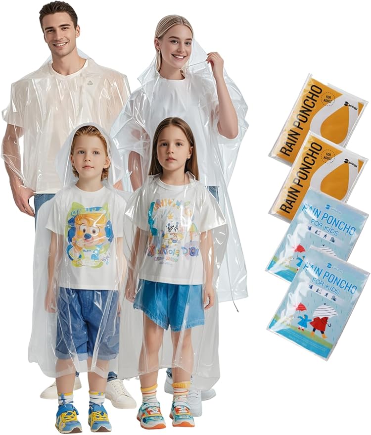 SaphiRose Disposable Rain Ponchos Emergency Clear Poncho by SaphiRose