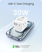 LENCENT Universal Travel Adapter, GaN III 30W International Charger - Image 3